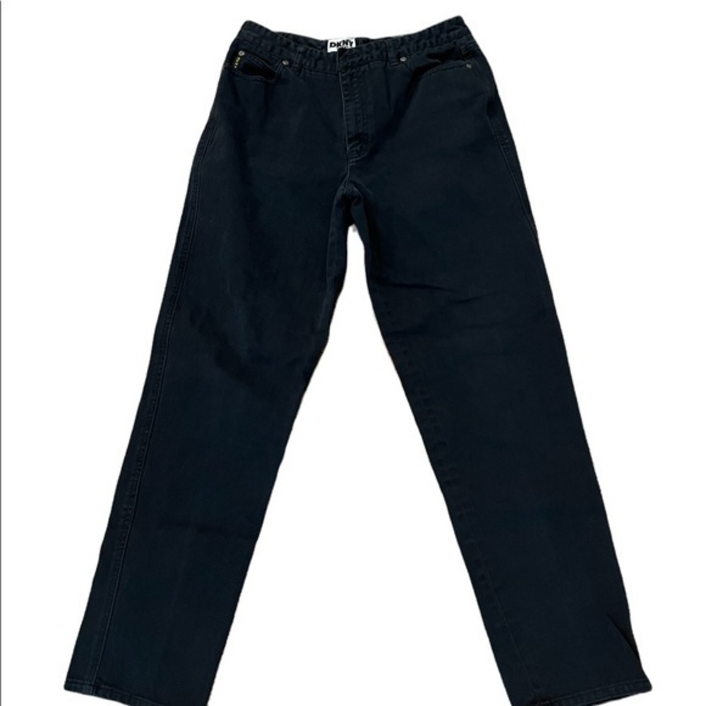 DKNY Jeans, size 14 , black 5 pockets jeans, rise 11 inches, 100% cotton.